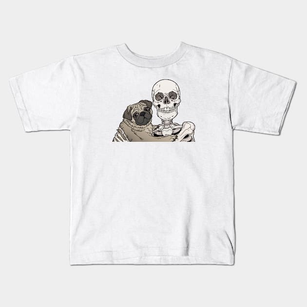 Pug friend Kids T-Shirt by tiina menzel